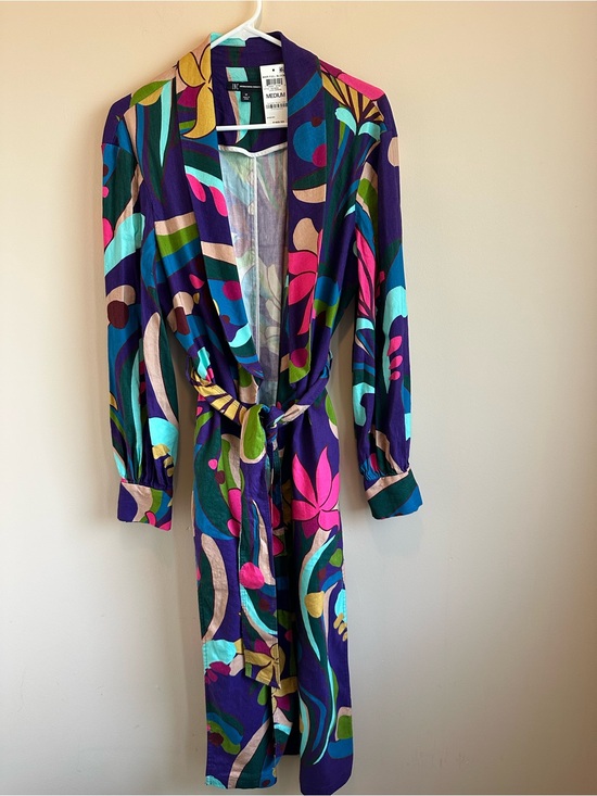 INC International Concepts Jackets & Blazers - NWT Inc International Concepts Women’s M Duster Jacket Mar Full Bloom Vibrant